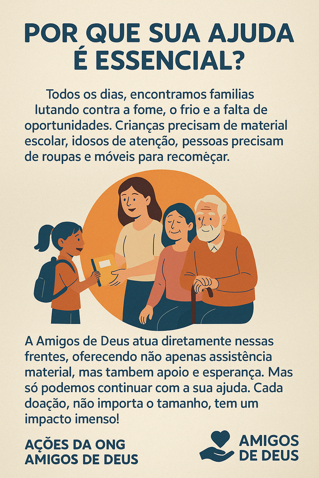 Ações da ONG Amigos de Deus